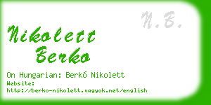 nikolett berko business card