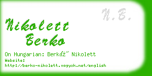 nikolett berko business card